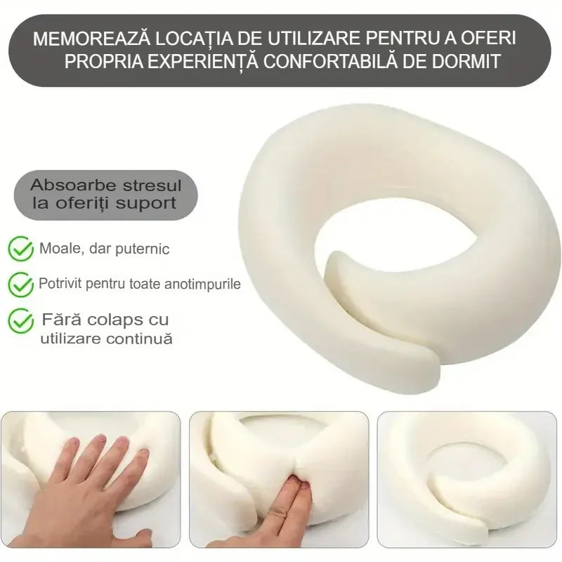 Pernă de călătorie ergonomică, tip melc